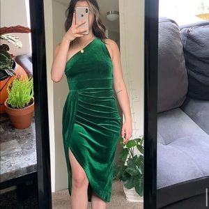 Green velvet dress